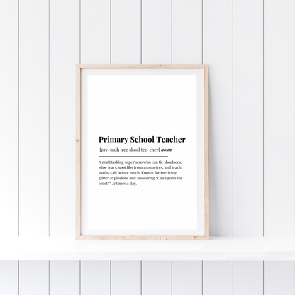 Definition Print | Primary School Teacher | Teacher Gift Idea | Design 2
