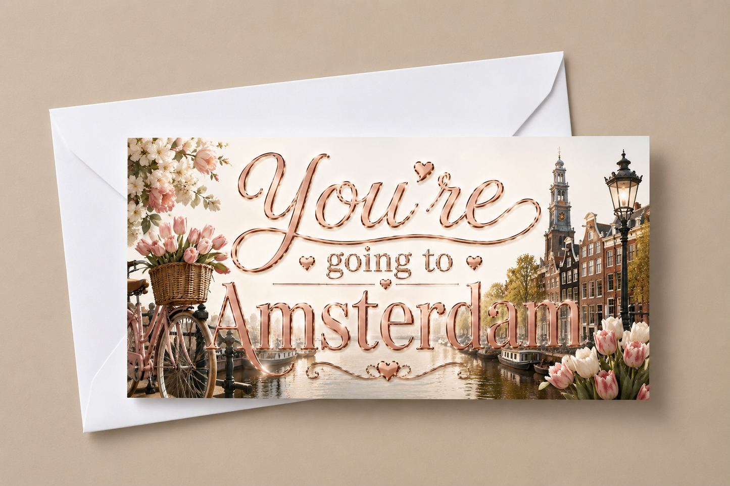 Surprise Ticket Print | You're Going To Amsterdam | Ticket Pass Voucher Membership | Gift Idea