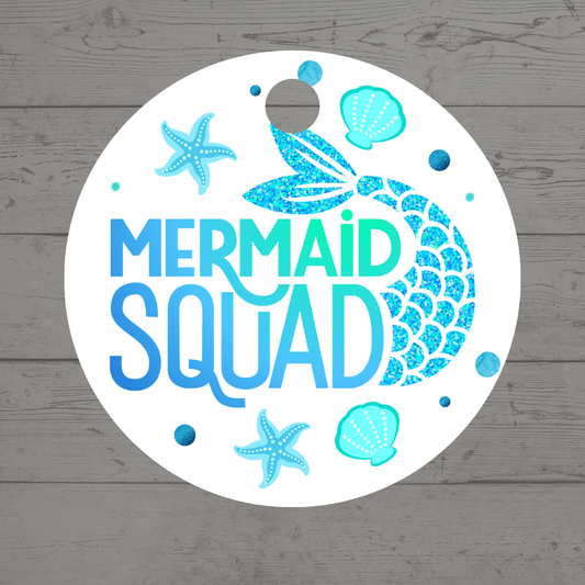 Mermaid Gift Tags | Mermaid Squad Birthday Gift Tags | Circle Gift Tags