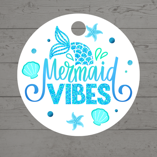 Mermaid Gift Tags | Mermaid Vibes Birthday Gift Tags | Circle Gift Tags