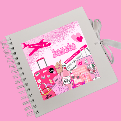 Personalised Travel Scrapbook | Pink Travel Scrapbook | Personalised Travel Gift