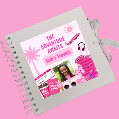 STICKER ONLY - Personalised Travel Scrapbook | Pink Photo Travel Scrapbook | Personalised Travel Gift