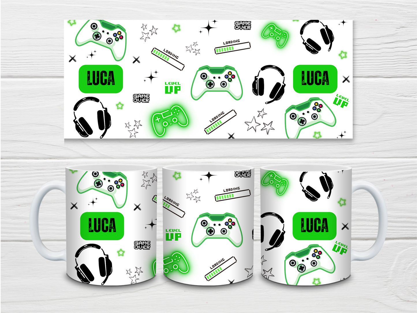 Gaming Mug | Green Gaming Mug | Personalised Gamer Mug | Gift Idea