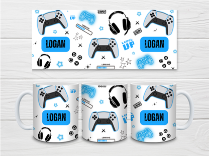 Gaming Mug | Blue Gaming Mug | Personalised Gamer Mug | Gift Idea