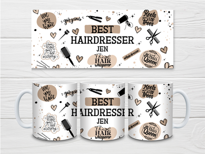 Personalised Hairdresser Mug | Beige Best Hairdresser Quote Mug | Gift Idea