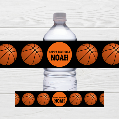 Juice Bottle Labels | Basketball Theme Labels | Water Bottle Stickers | Basketball Party | Party Stickers (Design 1)