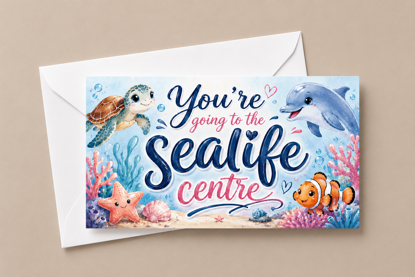 Surprise Ticket Print | You're Going To The Sea Life Centre | Aquarium Ticket Pass Voucher Membership | Gift Idea