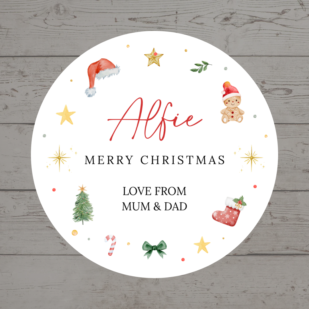 Christmas Stickers | Personalised Christmas Stickers | Christmas Gift Stickers