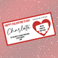 Red Surprise Valentine Ticket Print | Personalised Valentine Ticket | Valentine Scratch Reveal | Gift Idea, Design 3