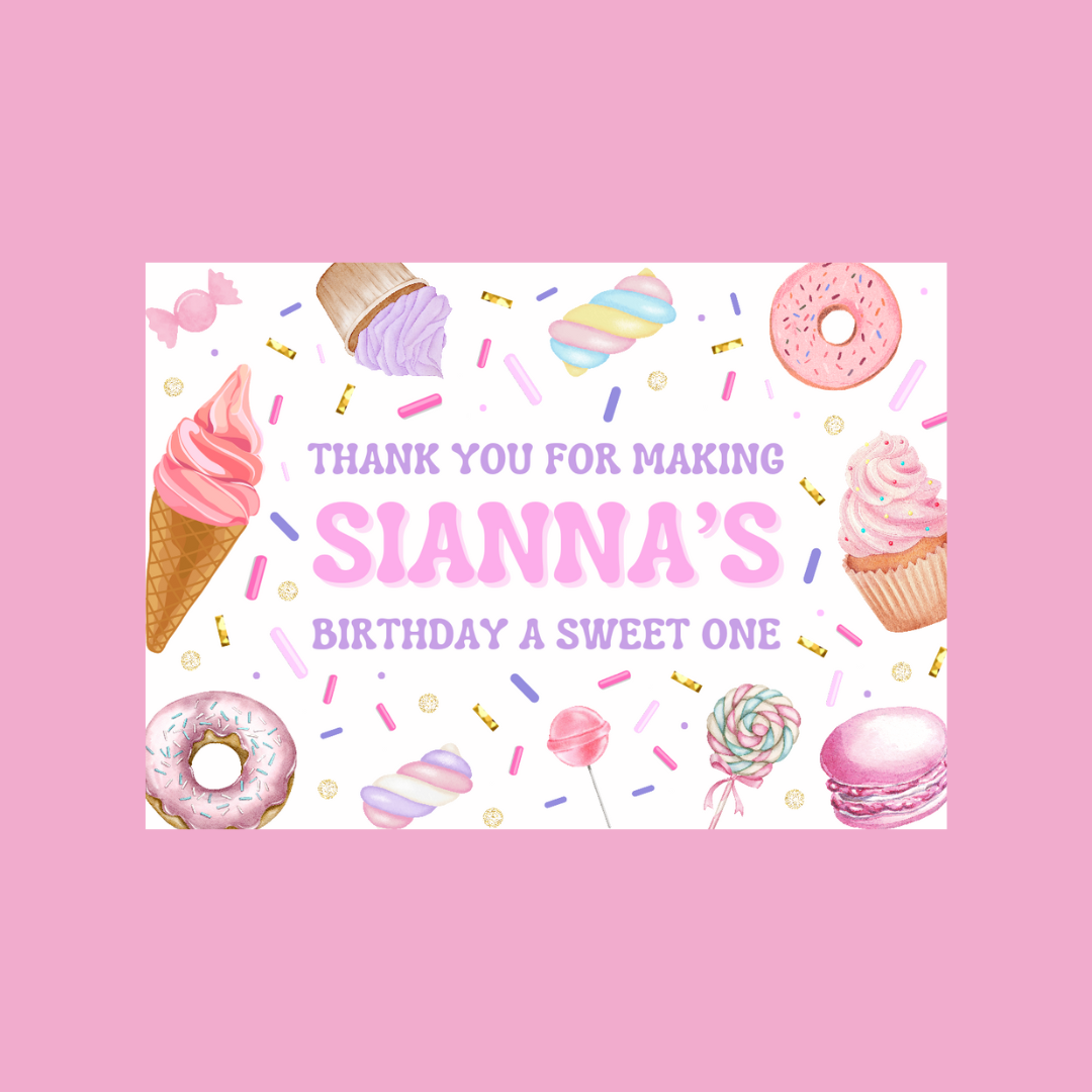 Rectangle Stickers | Sweet Candy Party Stickers | Party Bag Stickers - Dinky Designs