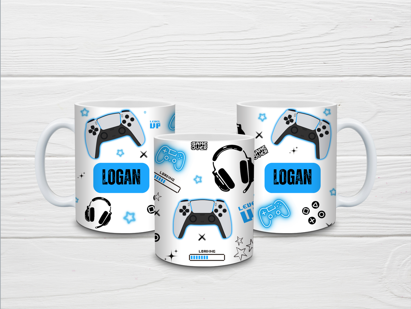 Gaming Mug | Blue Gaming Mug | Personalised Gamer Mug | Gift Idea