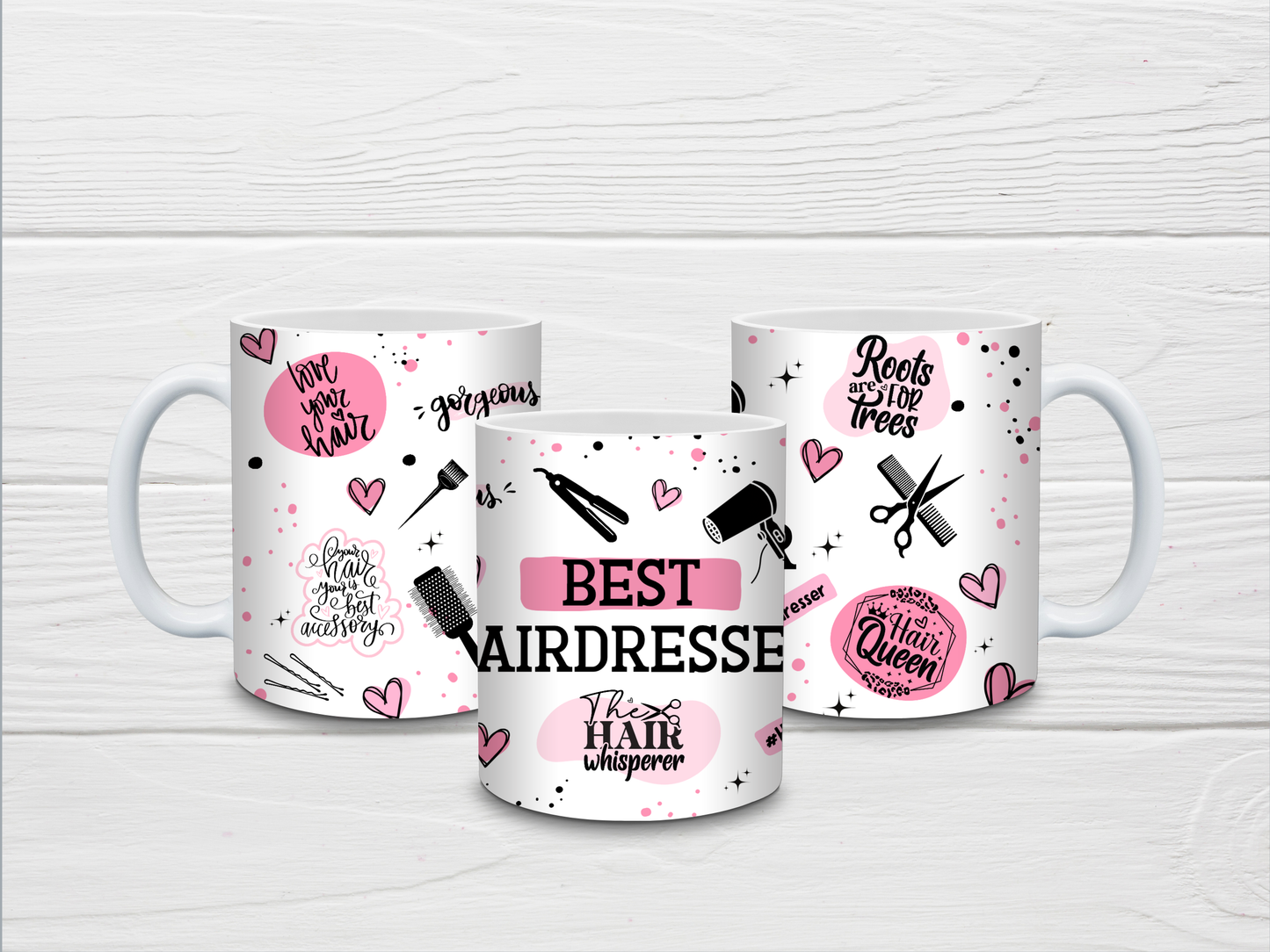 Hairdresser Mug | Pink Best Hairdresser Quote Mug | Gift Idea