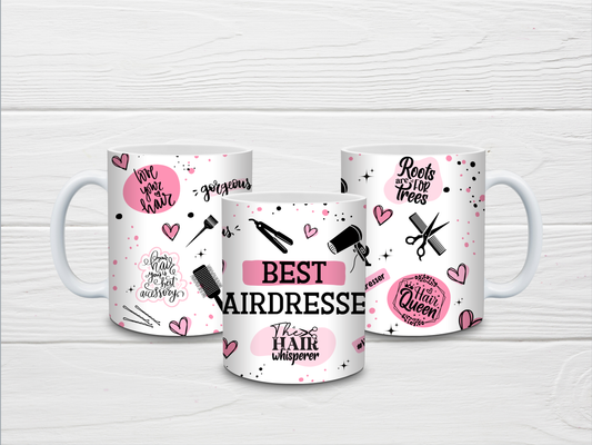 Hairdresser Mug | Pink Best Hairdresser Quote Mug | Gift Idea