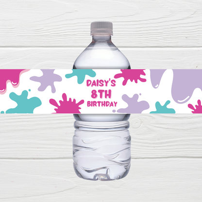 Juice Bottle Labels | Pink Purple Slime Theme Labels | Water Bottle Stickers | Slime Party | Party Stickers