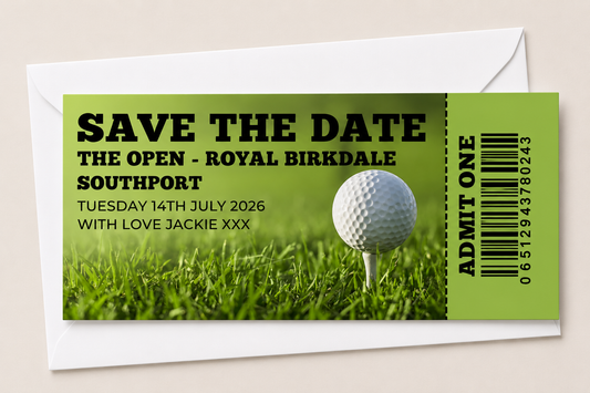 Surprise Ticket Print | Personalised Golf Day/Weekend Ticket Pass Voucher Membership | Gift Idea (Design 2)