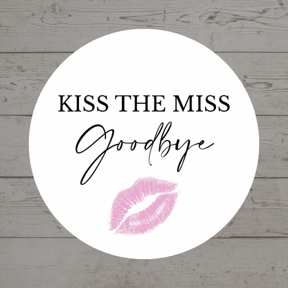 Hen Party Circle Stickers | Kiss The Miss Goodbye | Hen Do Stickers | Hen Party Party Bag Labels