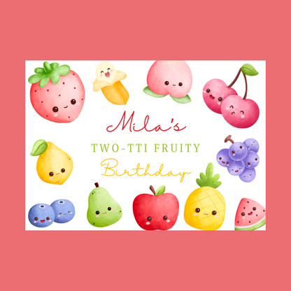 Rectangle Stickers | Fruit Birthday Party Stickers | Party Bag Stickers