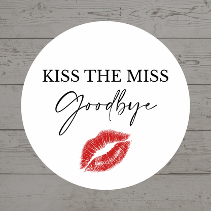 Hen Party Circle Stickers | Kiss The Miss Goodbye | Hen Do Stickers | Hen Party Party Bag Labels