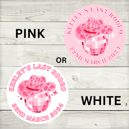 Hen Party Stickers | Rodeo Disco Cowboy Hat Stickers | Bridal Party Stickers