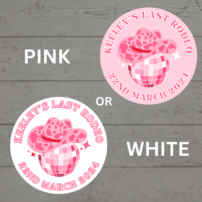 Hen Party Stickers | Rodeo Disco Cowboy Hat Stickers | Bridal Party Stickers