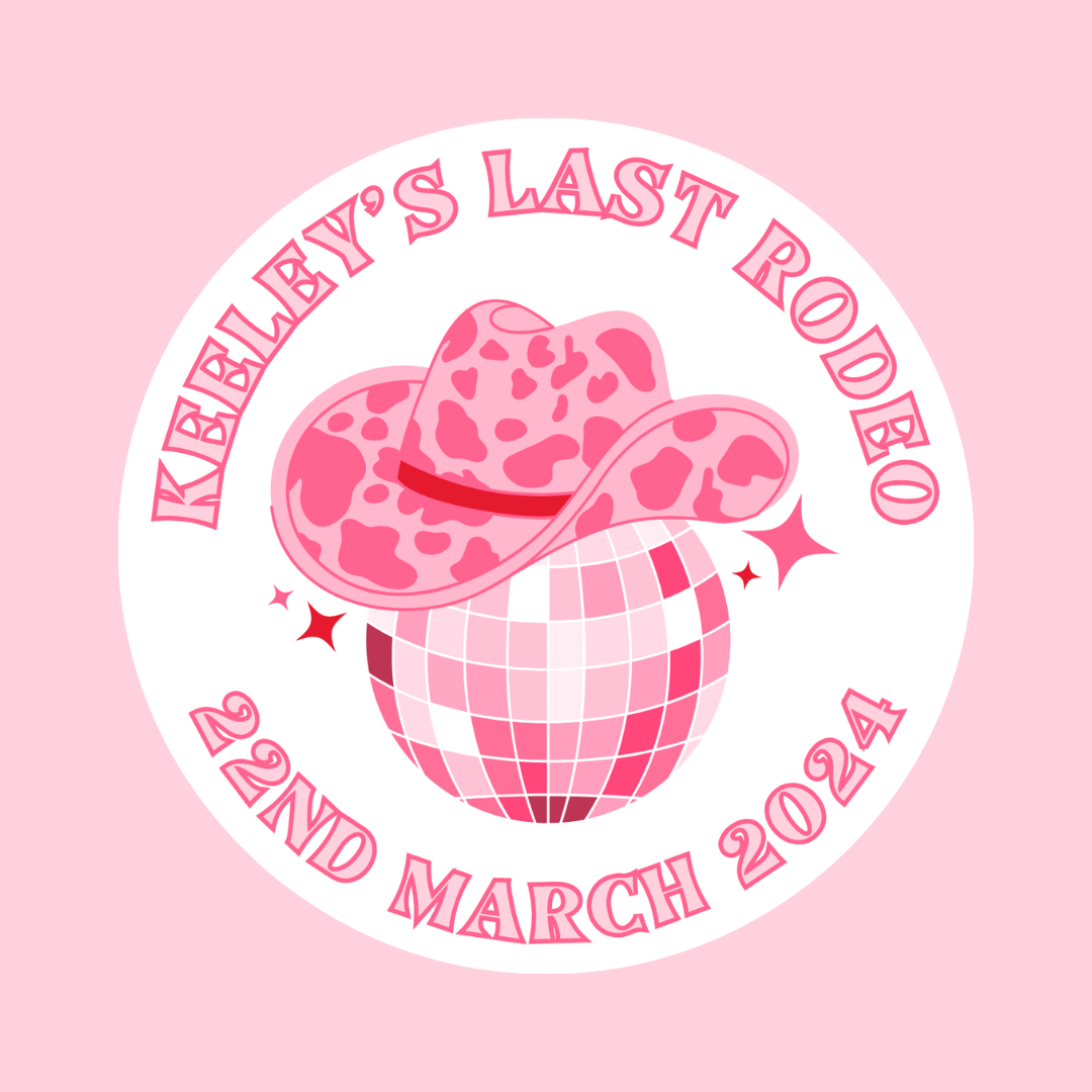 Hen Party Stickers | Rodeo Disco Cowboy Hat Stickers | Bridal Party Stickers