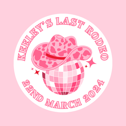 Hen Party Stickers | Rodeo Disco Cowboy Hat Stickers | Bridal Party Stickers