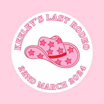 Hen Party Stickers | Rodeo Cowboy Hat Stickers | Bridal Party Stickers