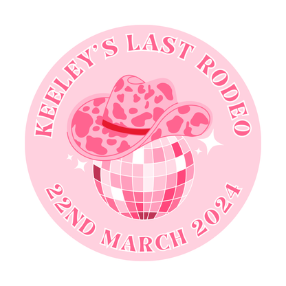 Hen Party Stickers | Rodeo Disco Cowboy Hat Stickers | Bridal Party Stickers