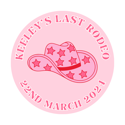 Hen Party Stickers | Rodeo Cowboy Hat Stickers | Bridal Party Stickers