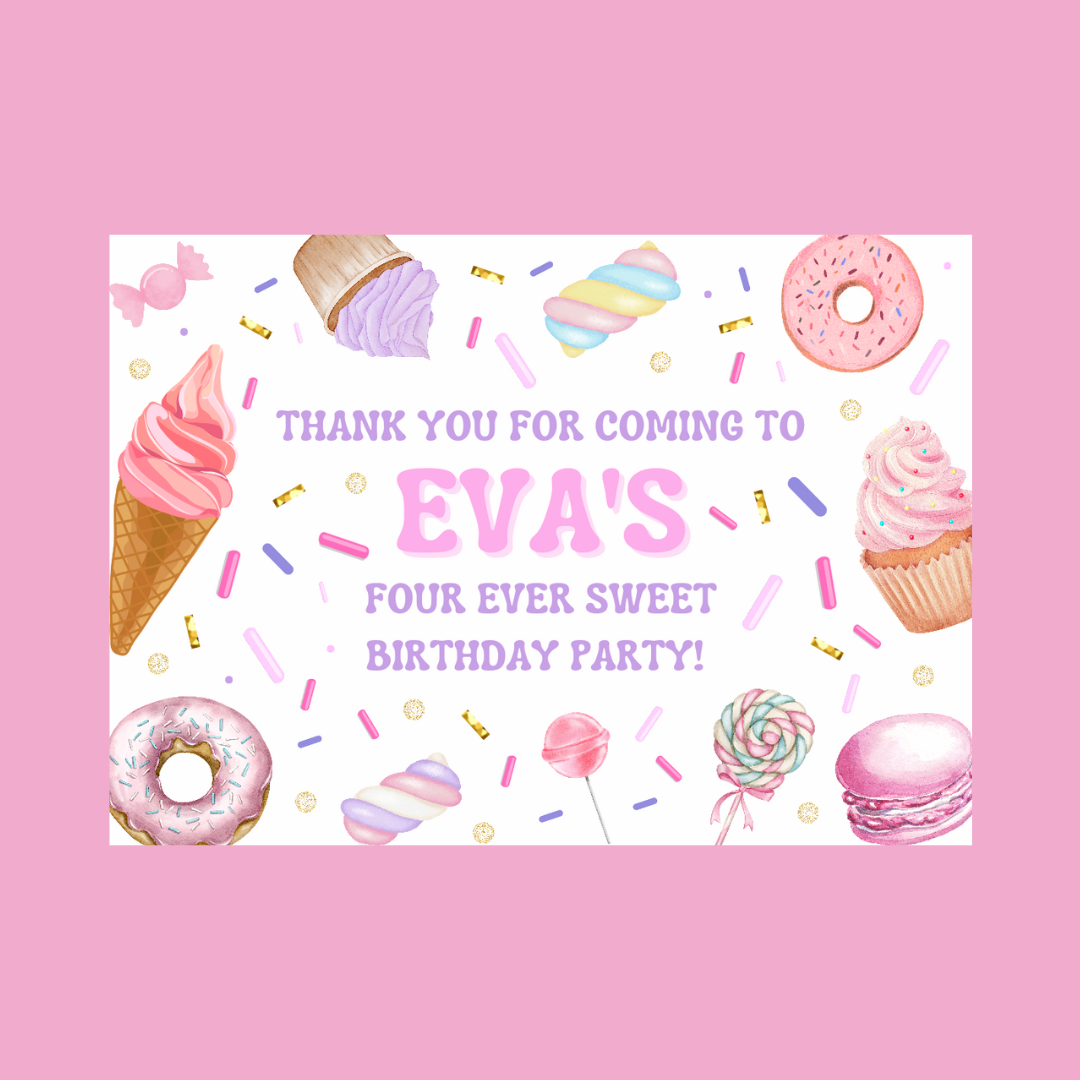 Rectangle Stickers | Sweet Candy Party Stickers | Party Bag Stickers - Dinky Designs