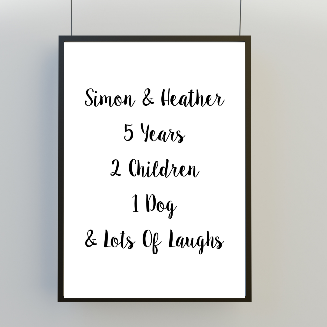Family Print | Personalised Couple Print | Life Print | Family Gift - Dinky Designs