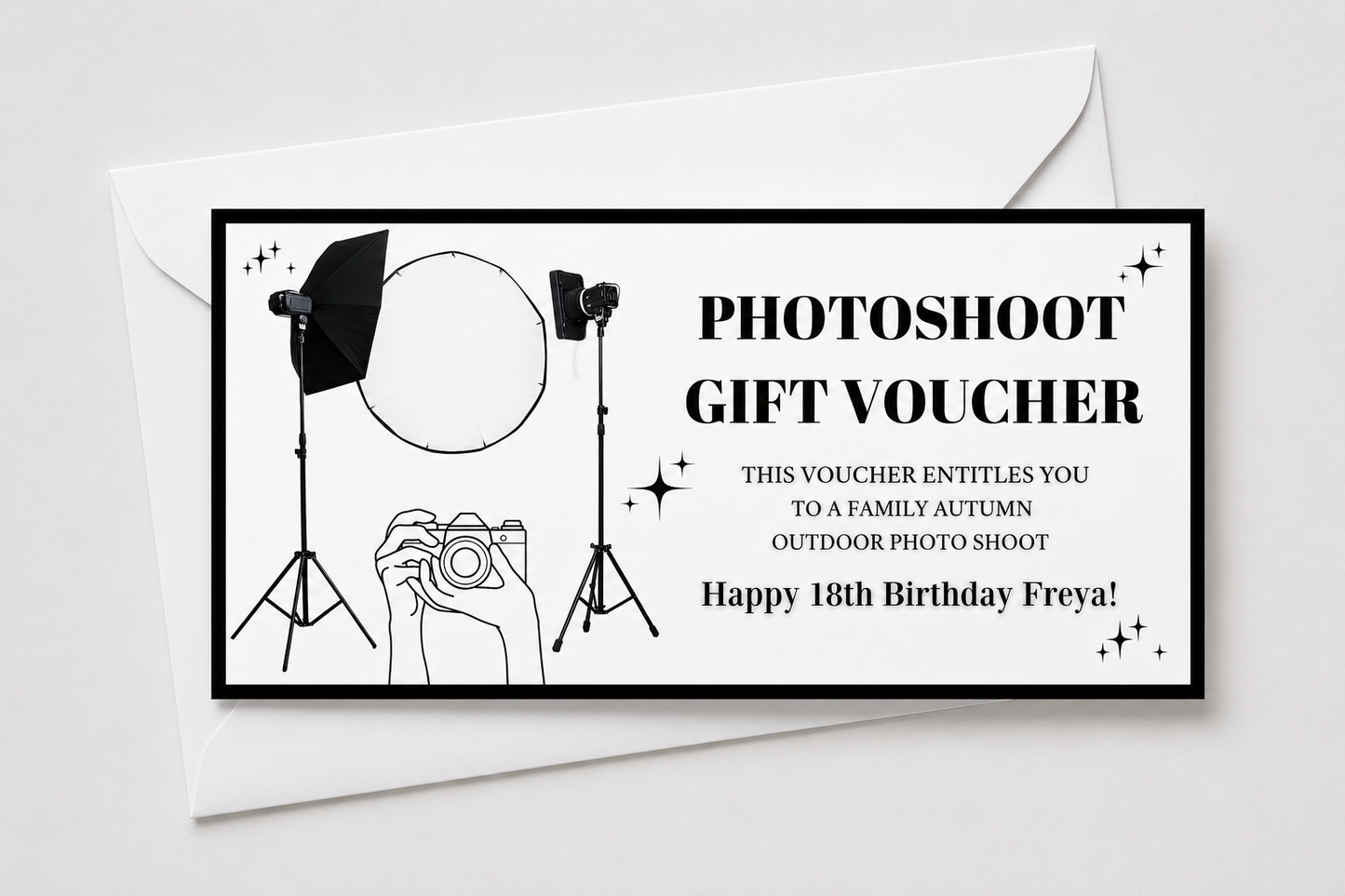 Surprise Ticket Print | Personalised Photoshoot Ticket Gift Voucher | Gift Idea