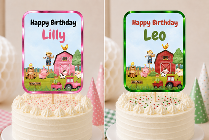 Cake Topper | Personalised Farm Cake Topper | Farm Party Supplies - Dinky Designs
