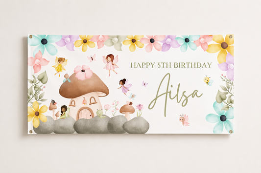 Fairy Banner | Personalised Fairy Party Banner | Fairy Party Theme