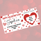 Red Surprise Valentine Ticket Print | Personalised Valentine Ticket | Valentine Scratch Reveal | Gift Idea, Design 1