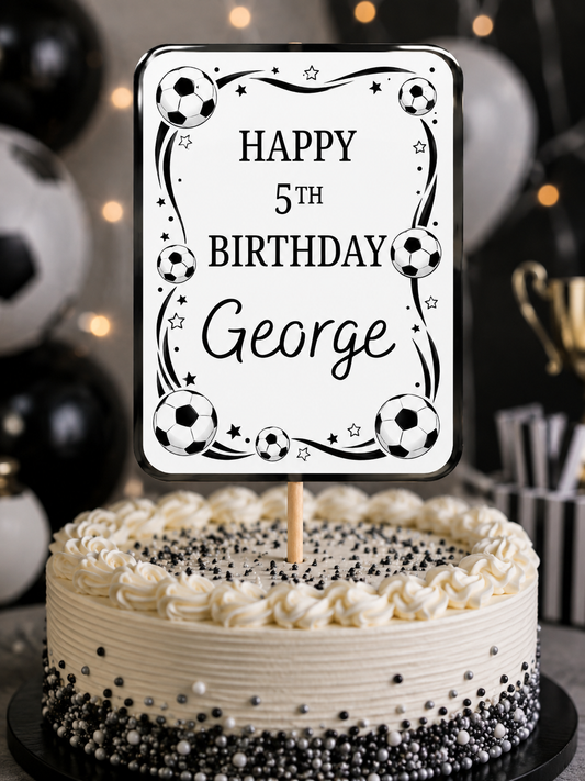 Cake Topper | Personalised Football Cake Topper | Football Party Supplies