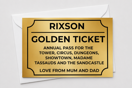 A6 Print | Golden Ticket Gift Voucher | Gift Idea