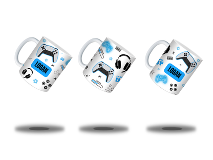 Gaming Mug | Blue Gaming Mug | Personalised Gamer Mug | Gift Idea