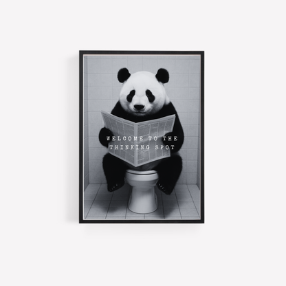 Bathroom Print | Welcome To The Thinking Spot | Panda Print | Bathroom Decor - Dinky Designs