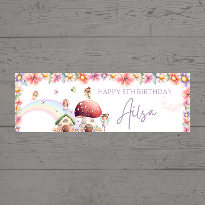Fairy Photo Banner | Personalised Party Banner | Fairy Theme - Dinky Designs