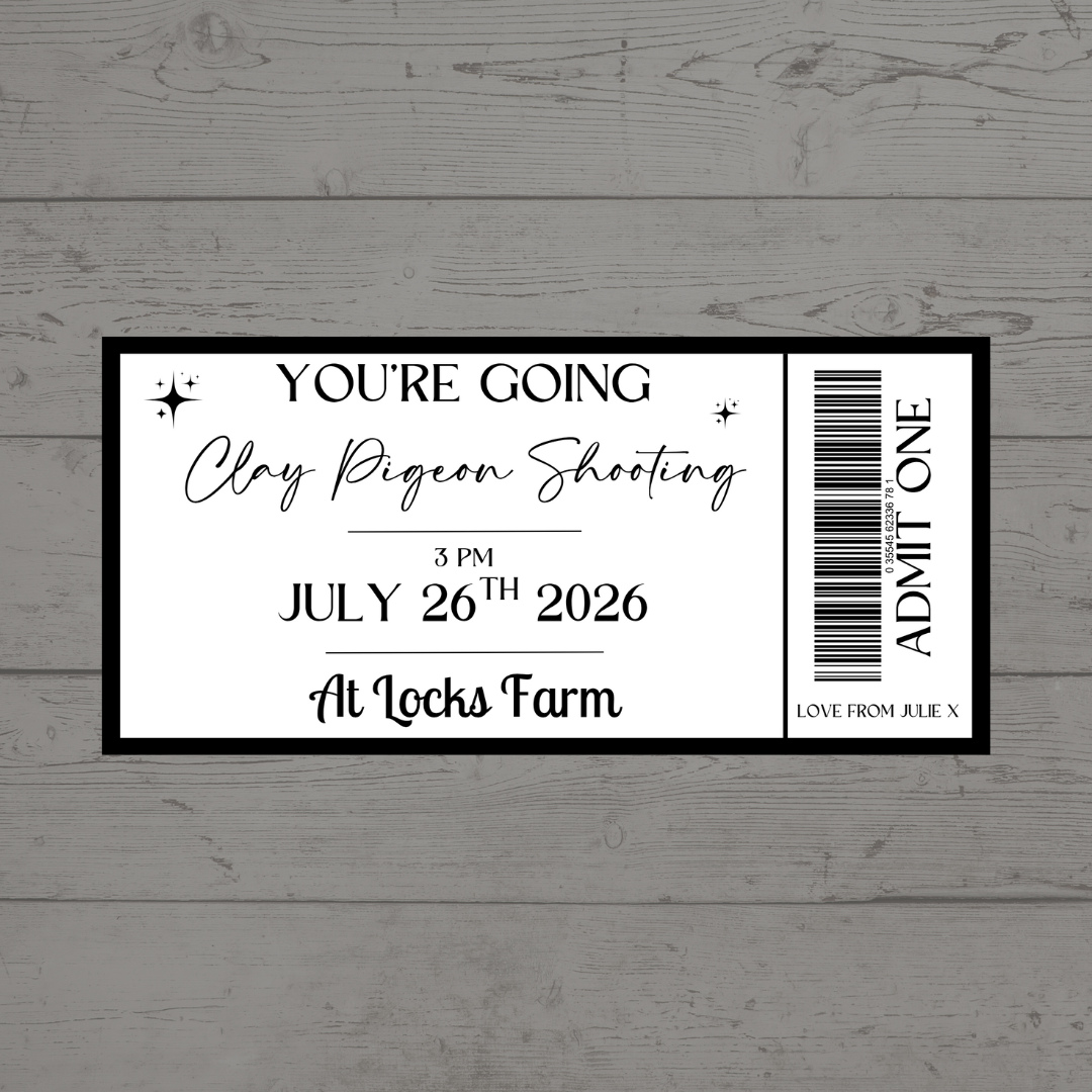 Surprise Ticket Print | Personalised Black & White Ticket Voucher | Gift Idea