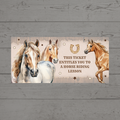 Surprise Ticket Print | Personalised Horse Riding Ticket Voucher | Gift Idea - Dinky Designs