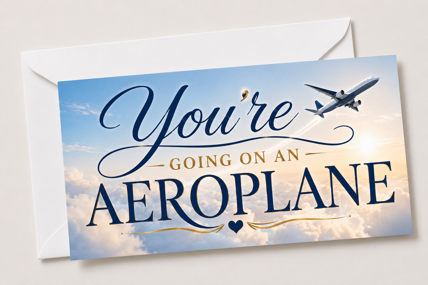 Surprise Ticket Print | You're Going On An Aeroplane | Ticket Pass Voucher Membership | Gift Idea