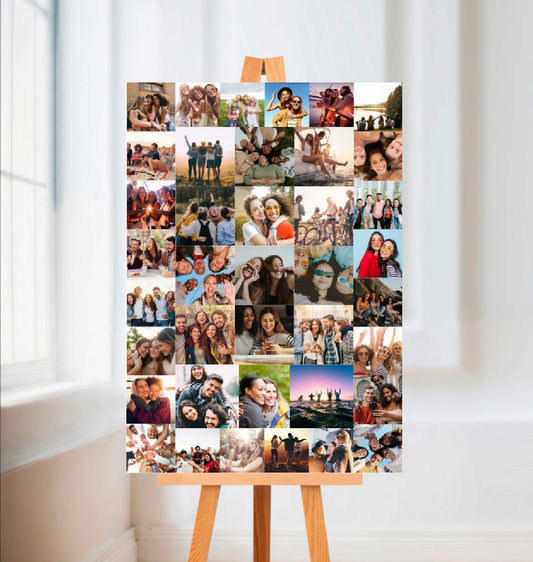 Full Image Photo Collage Welcome Board Sign | Personalised Birthday Board | Birthday Party Sign | A4, A3, A2