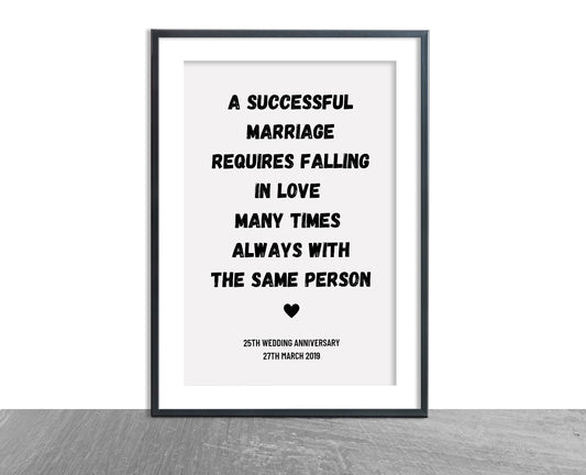 Couples Print | Successful Marriage | Wedding Anniversary Print | Wedding Gift Idea