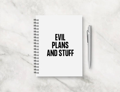 Funny Notebook | Evil Plans And Stuff | Funny Planner