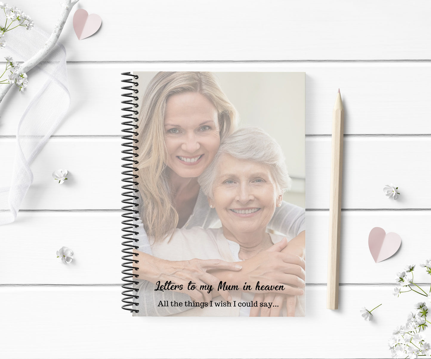 Personalised Image Photo Notebook | Letters To My Mum In Heaven | Notebook Photo Gift