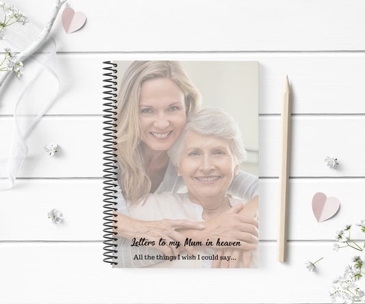 Personalised Image Photo Notebook | Letters To My Mum In Heaven | Notebook Photo Gift