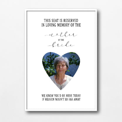 Wedding Print | In Loving Memory Print | Father Of The Bride - Groom, Mother Of The Bride - Groom Print