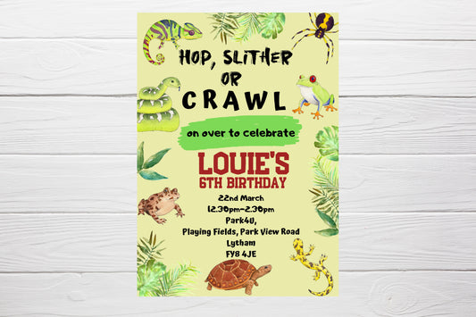 INSTANT EDITABLE DOWNLOAD - Reptile Invitations | Animal Invites | Party Invitations | Reptile Party - Dinky Designs